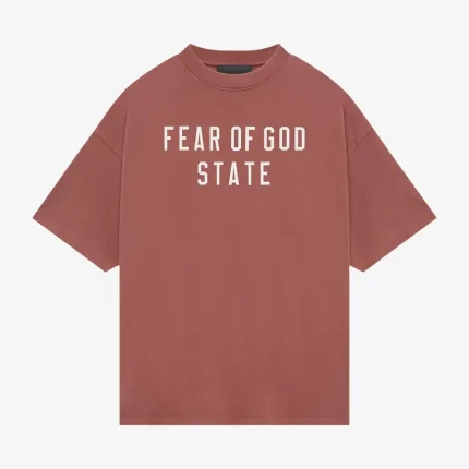 Yishan Fear Of God Essential Wine Crewneck t Shirt